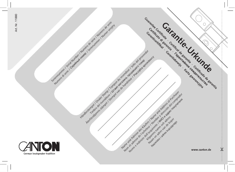 Page 1 de la notice Manuel utilisateur Canton Movie 260