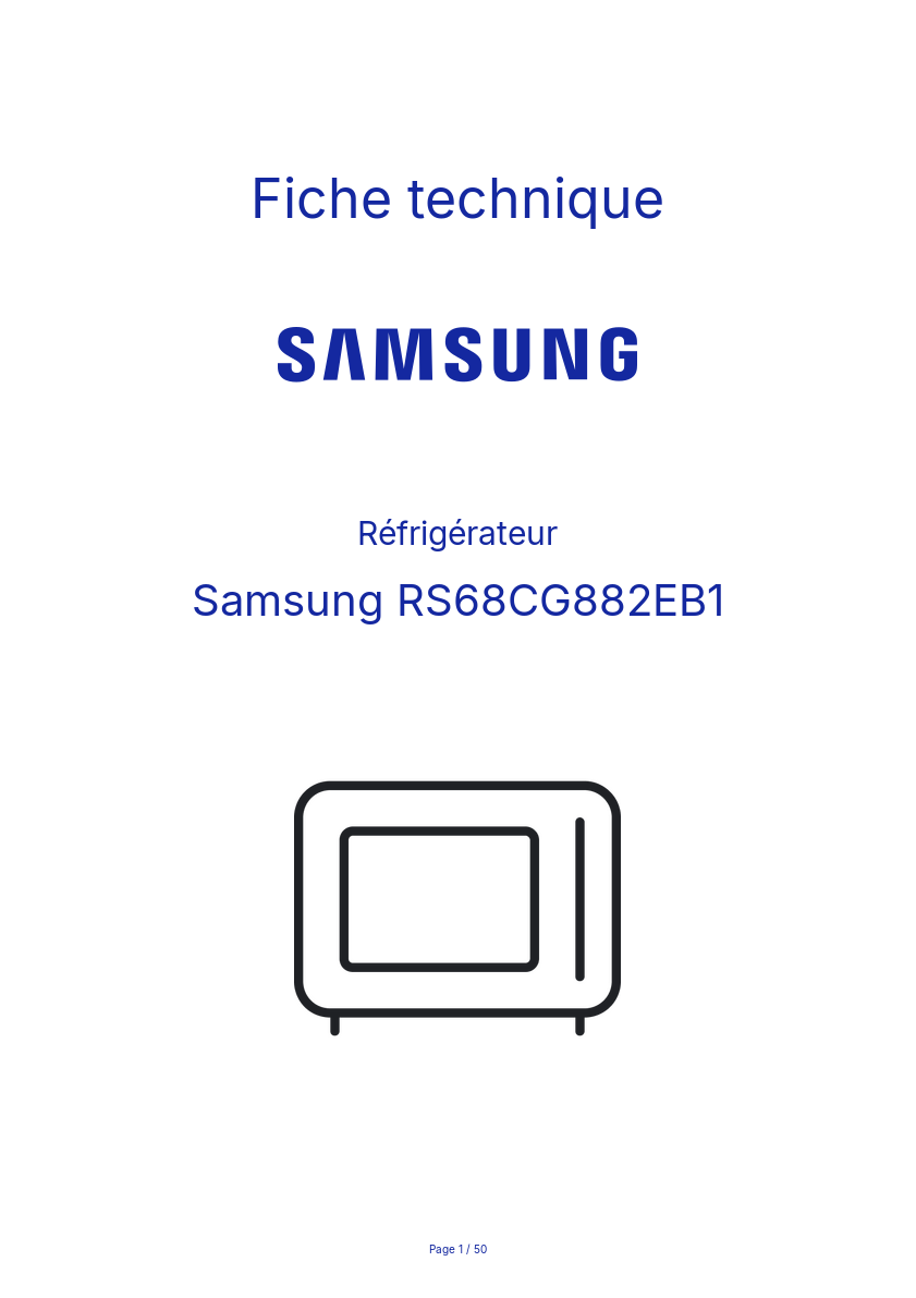 Image de la première page du manuel de l'appareil RS68CG882EB1