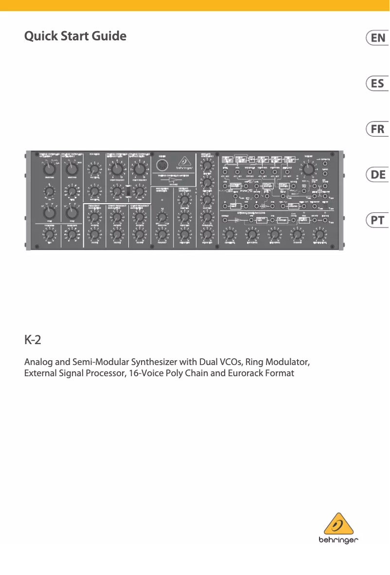Página 1 del manual Manual de usuario Behringer K-2