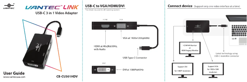 Image de la première page du manuel de l'appareil CB-CU301HDV