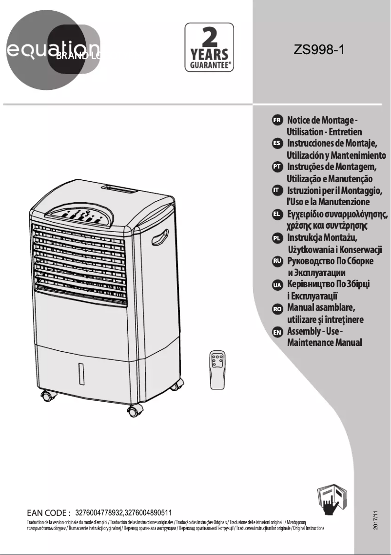 Imagen de la primera página del manual del dispositivo ZS998-1