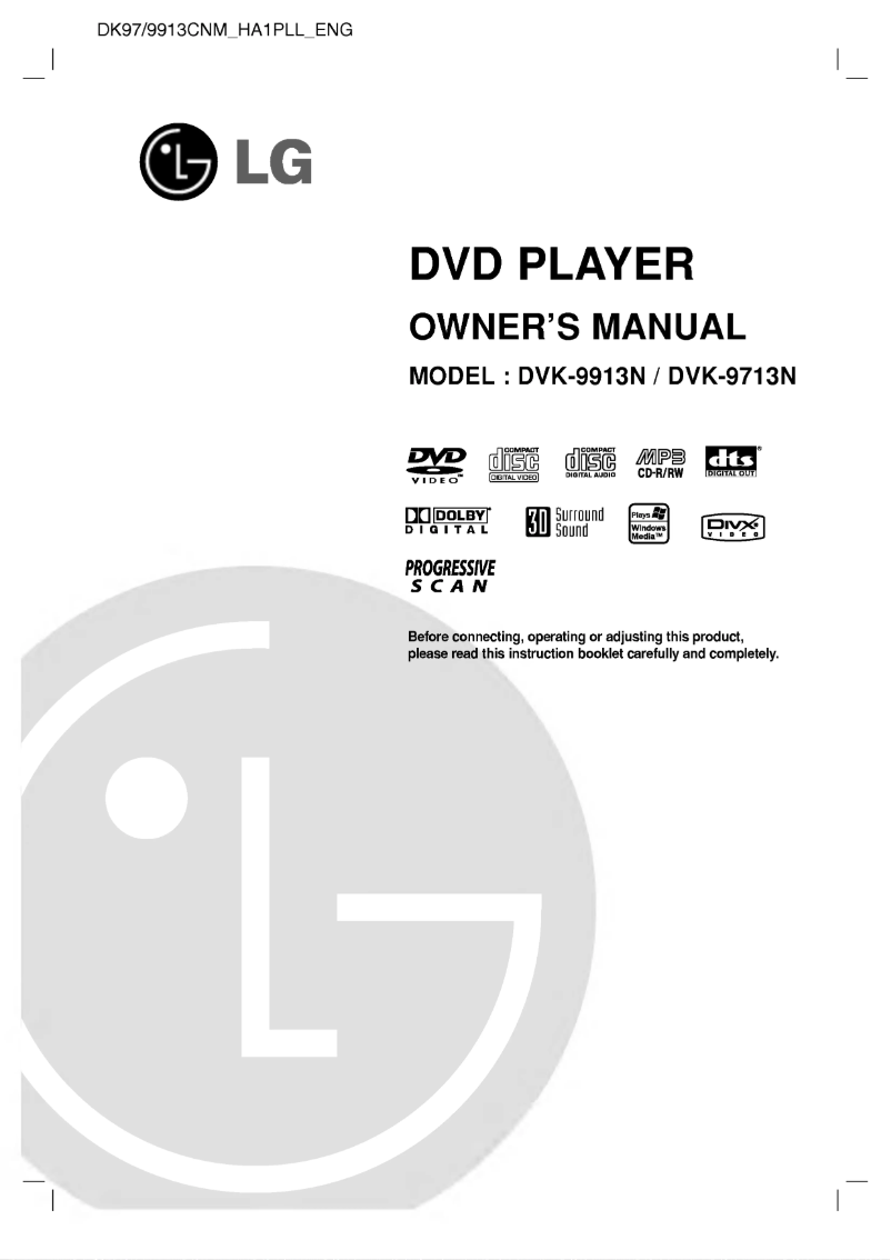 Image de la première page du manuel de l'appareil DVK-9913N