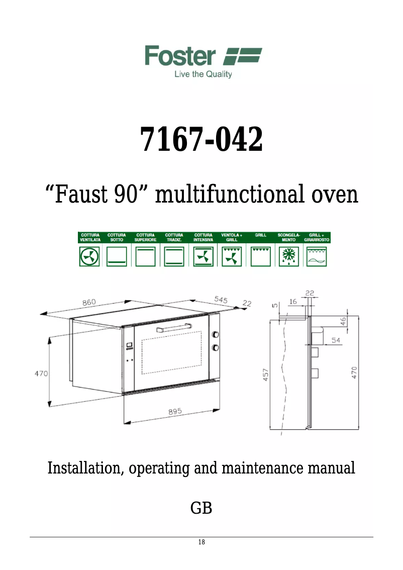 Page n°1 - Manuel utilisateur Foster Faust 90