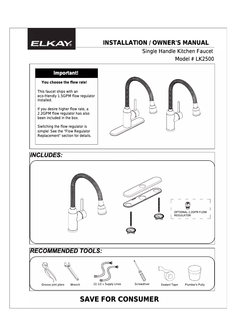 Imagen de la primera página del manual del dispositivo LK2500CR