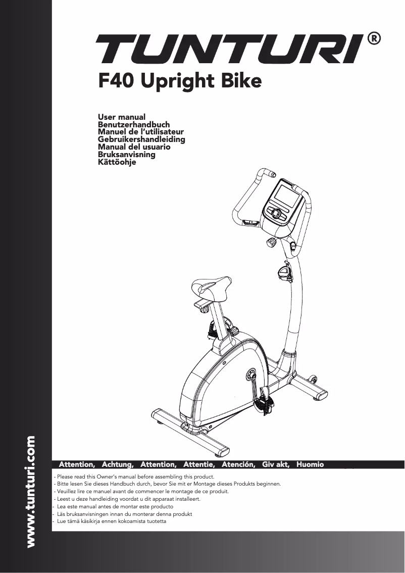 Page 1 de la notice Manuel utilisateur Tunturi Competence F40