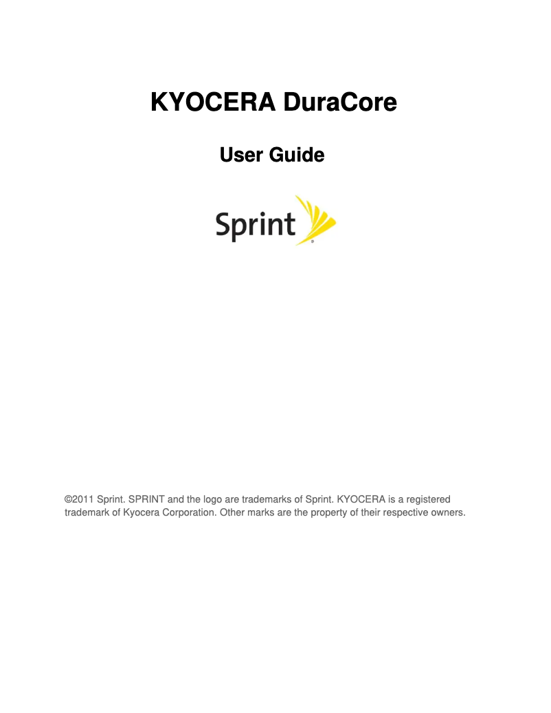 Page 1 de la notice Manuel utilisateur Kyocera DuraCore E4210
