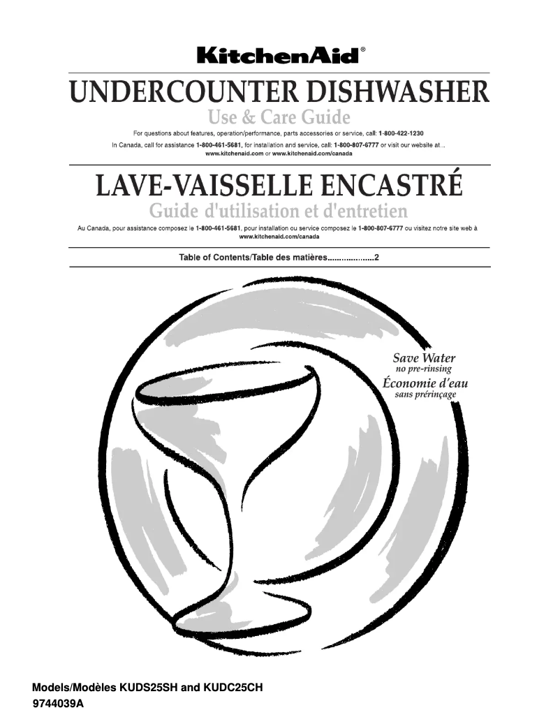 Image de la première page du manuel de l'appareil KUDS25SHBS0