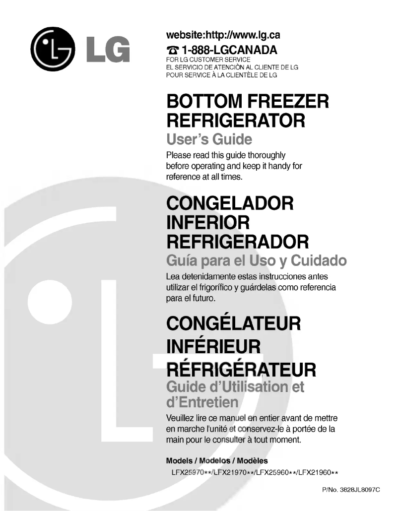 Page n°1 - Manuel utilisateur LG LFX21960ST