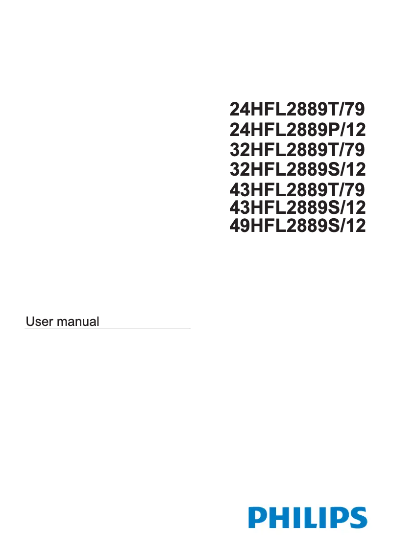 Page 1 de la notice Manuel utilisateur Philips 24HFL2889T