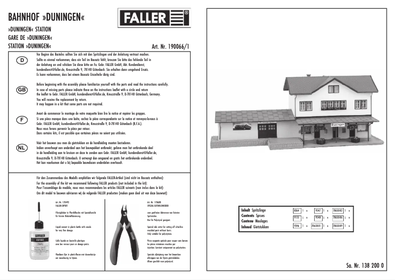 Page n°1 - Manuel utilisateur Faller 190066