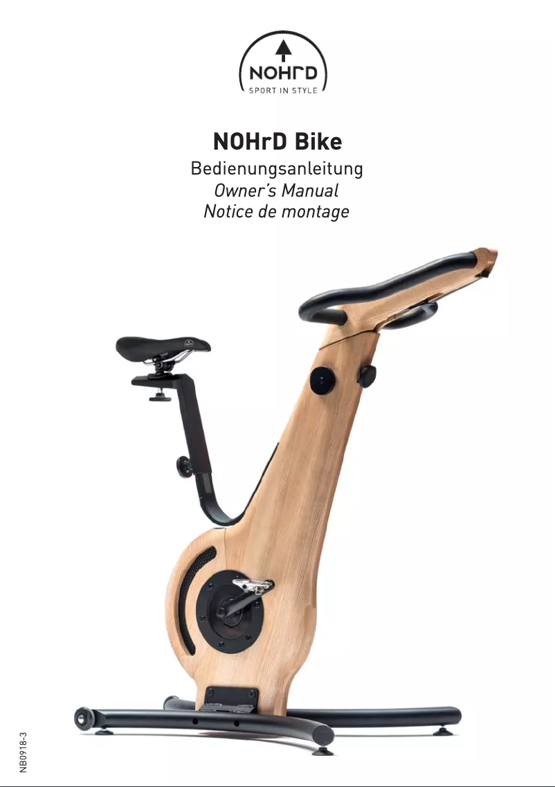 Page 1 de la notice Manuel utilisateur Nohrd Bike