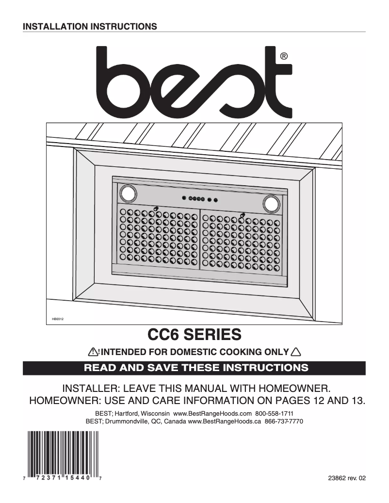 Image de la première page du manuel de l'appareil CC67I28SB