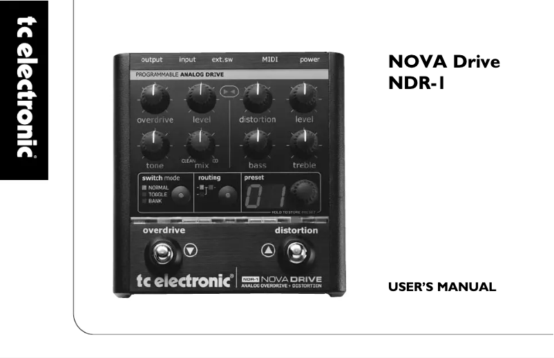 Image de la première page du manuel de l'appareil NDR-1 Nova Drive