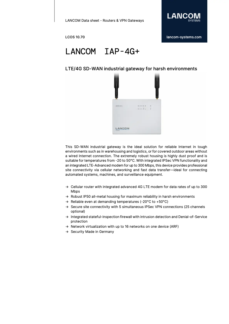 Image de la première page du manuel de l'appareil IAP-4G+
