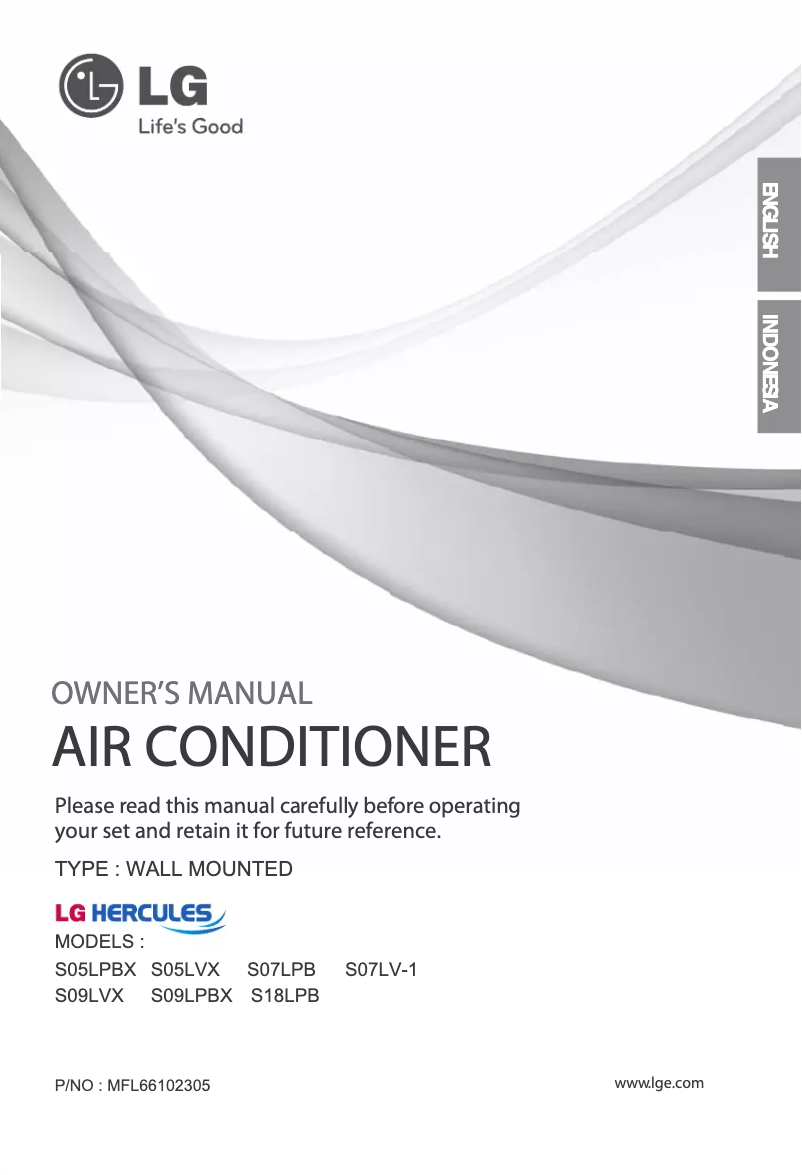 Page n°1 - Manuel utilisateur LG SN09LPBX