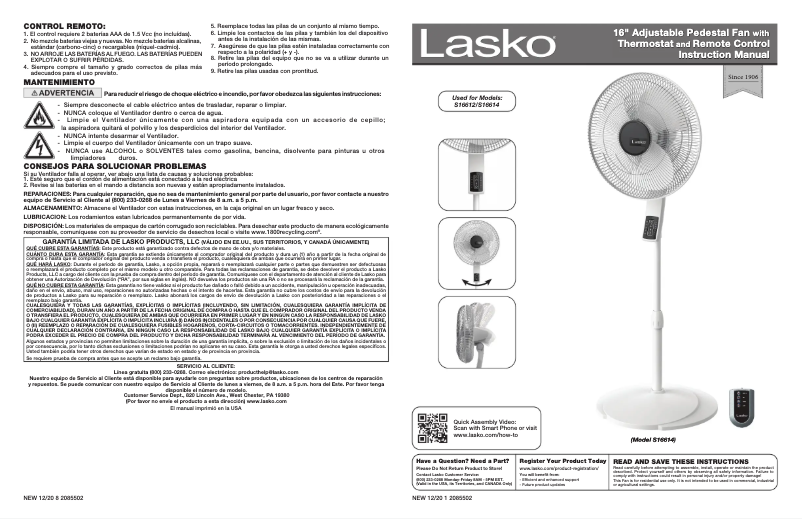 Image de la première page du manuel de l'appareil S16614