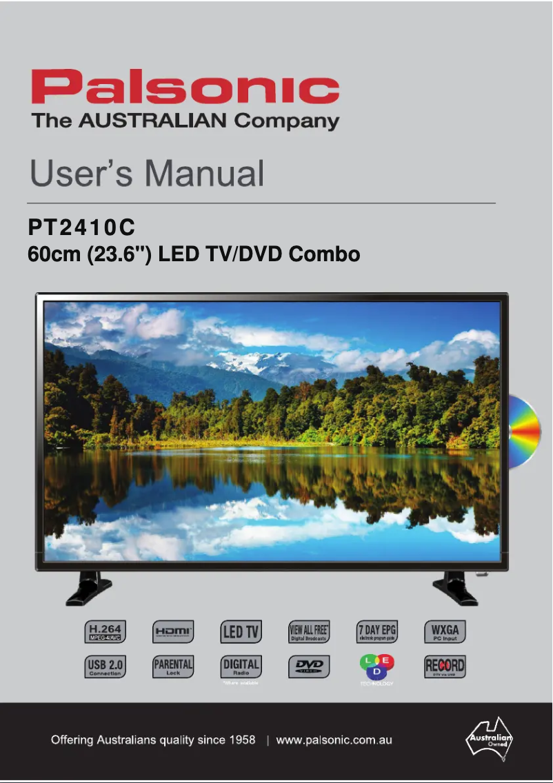 Page n°1 - Manuel utilisateur Palsonic PT2410C