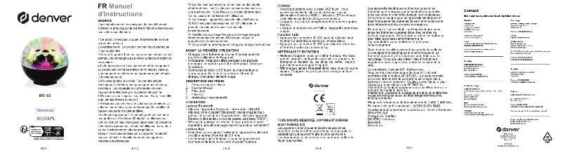 Page 1 de la notice Manuel utilisateur Denver BTL-65