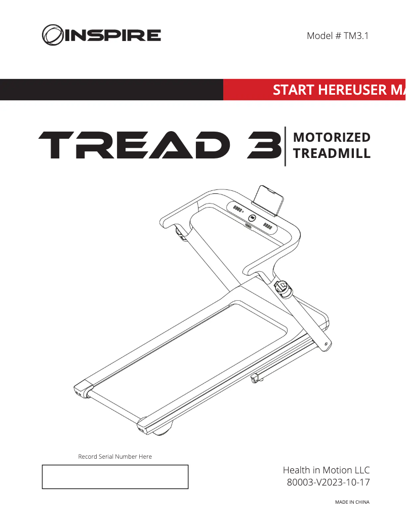 Imagen de la primera página del manual del dispositivo Tread 3