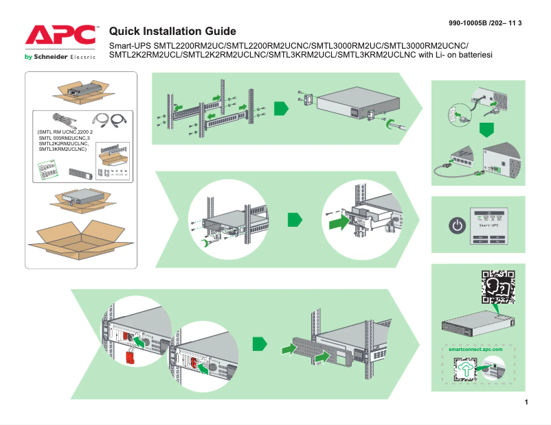 Page n°1 - Guide de démarrage rapide APC Smart-UPS SMTL3000RM2UC
