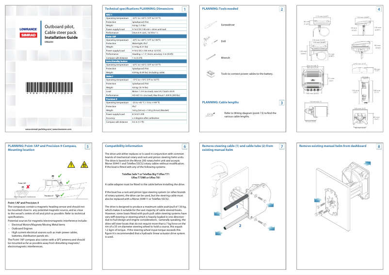 Page n°1 - Manuel utilisateur Simrad Outboard Pilot