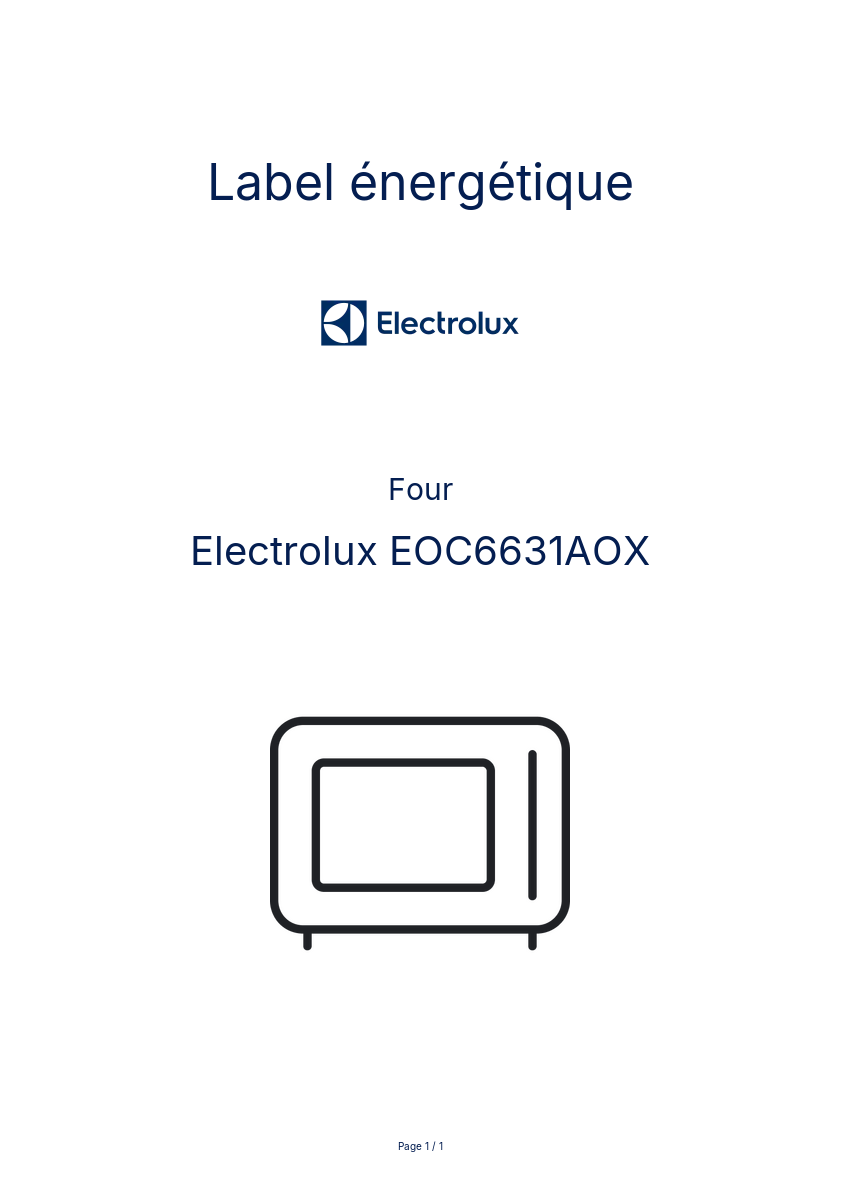 Image de la première page du manuel de l'appareil EOC6631AOX