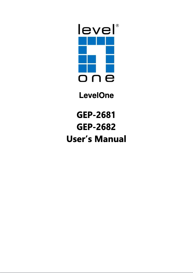 Page 1 of the manual User Manual LevelOne GEP-2682