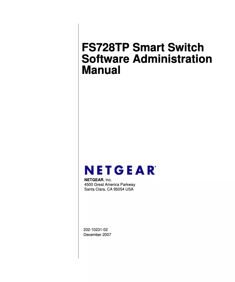 Page n°1 - Manuel utilisateur Netgear ProSafe FS728TPv1