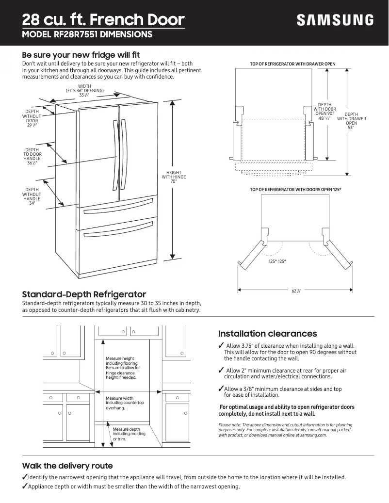 Image de la première page du manuel de l'appareil RF28R7551DT/AA