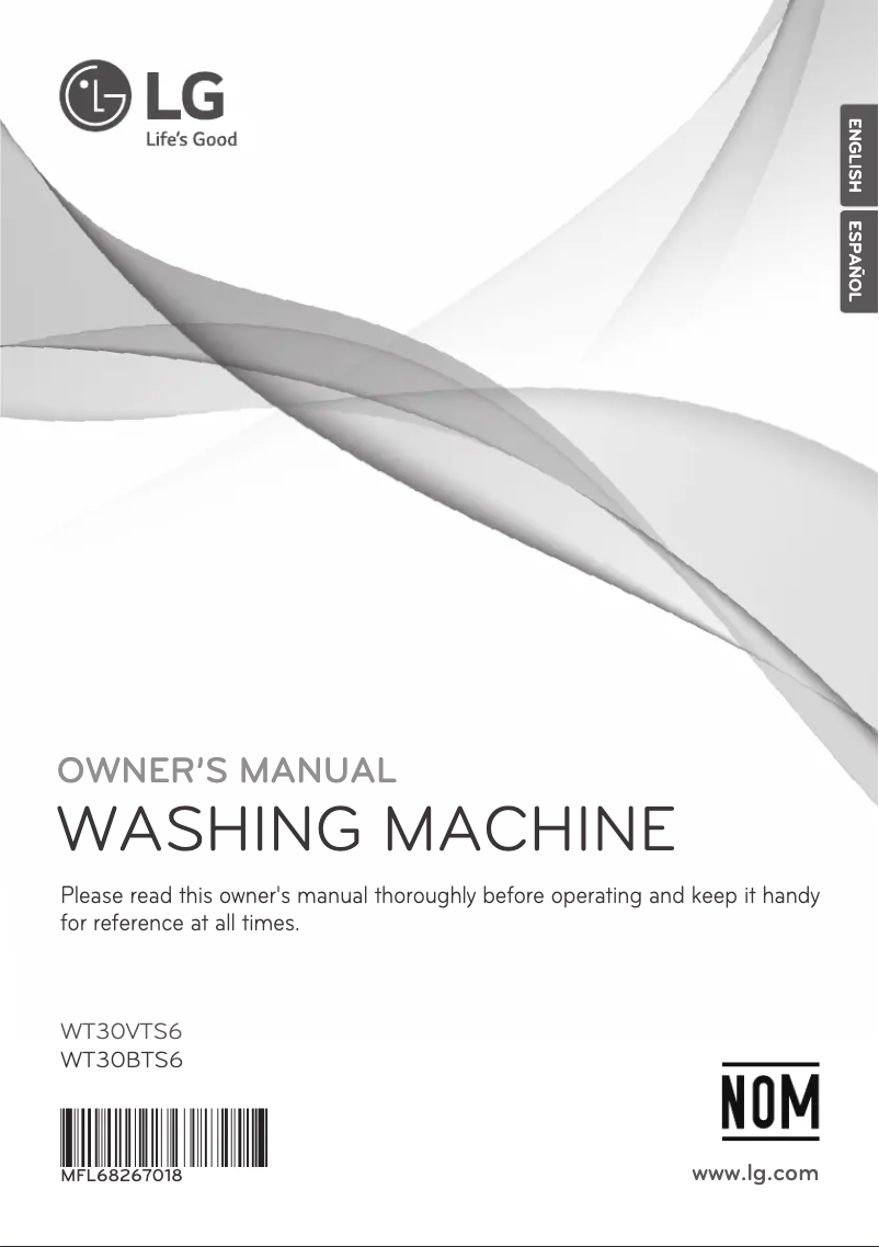 Page 1 de la notice Manuel utilisateur LG WT30BTS6