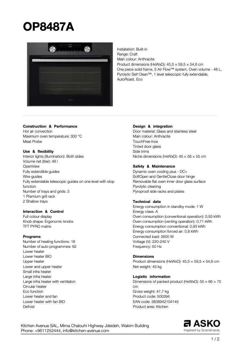 Image de la première page du manuel de l'appareil OP8487A