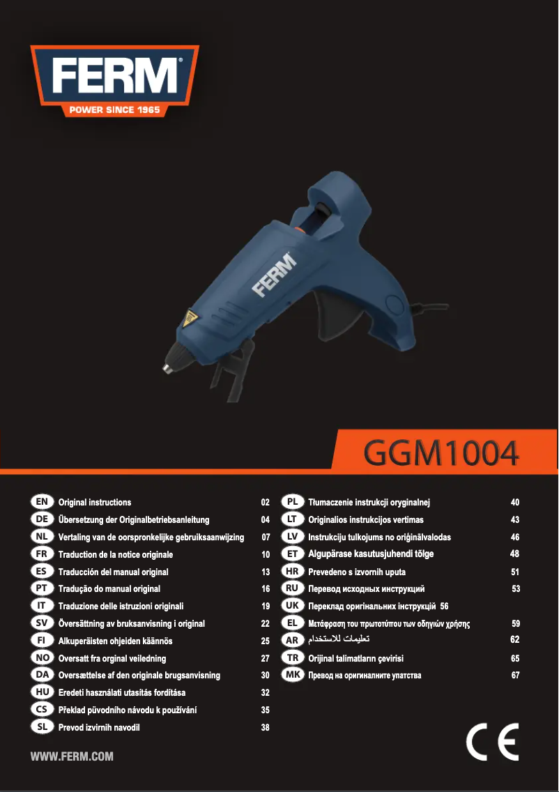 Page 1 de la notice Manuel utilisateur Ferm GGM1004