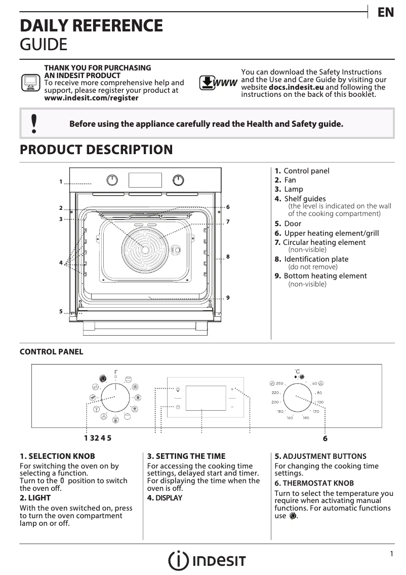 Page 1 de la notice Mode d'emploi Indesit IFW 4844 H WH