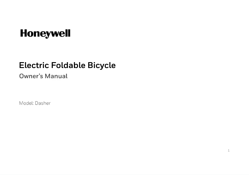 Page 1 de la notice Manuel utilisateur Honeywell Dasher