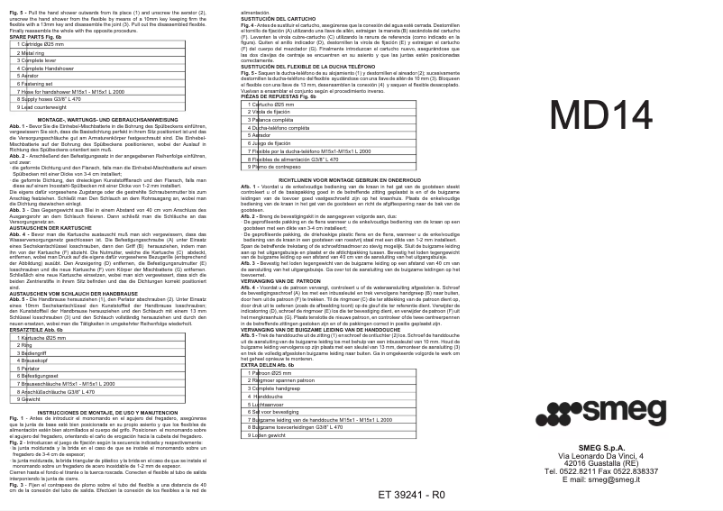 Page 1 de la notice Manuel utilisateur Smeg MD14IS