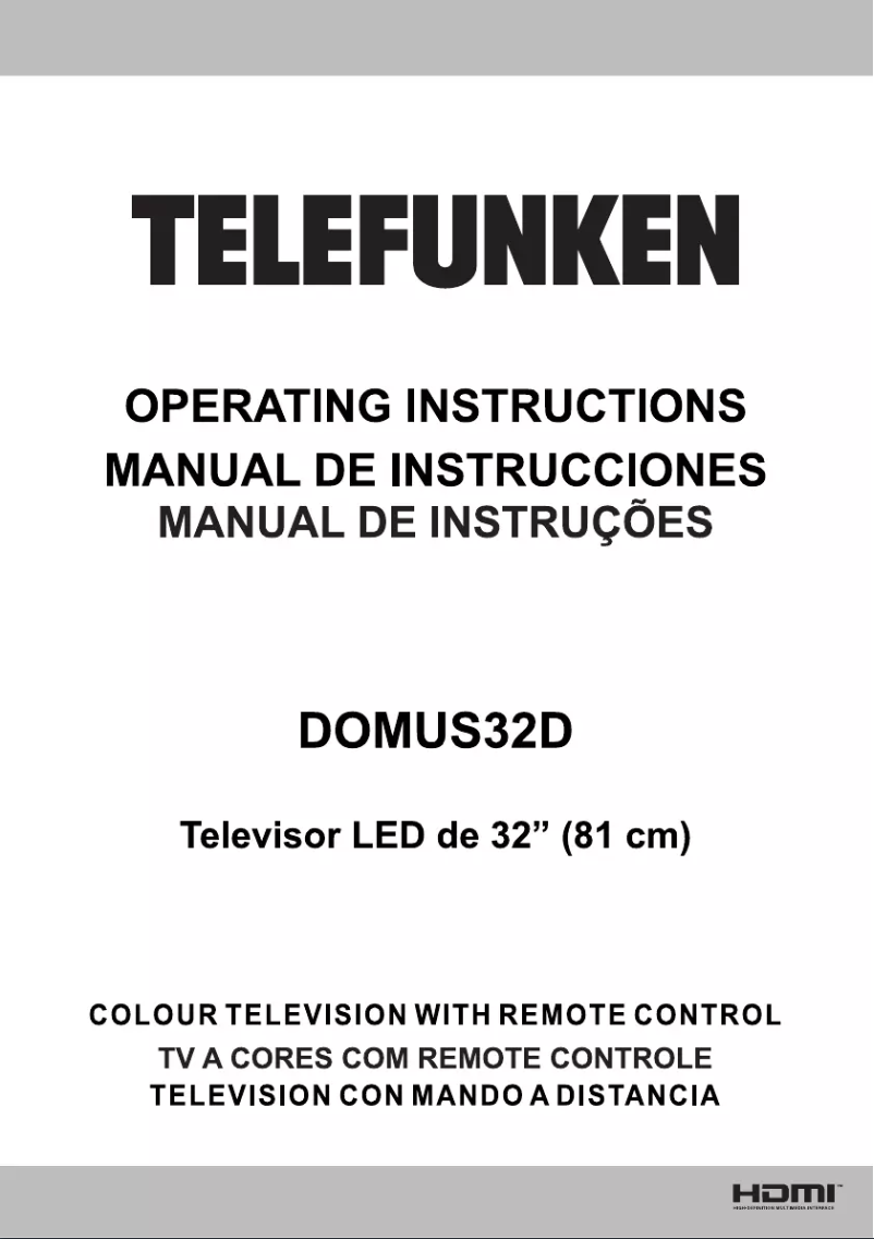 Page n°1 - Manuel utilisateur Telefunken DOMUS32D