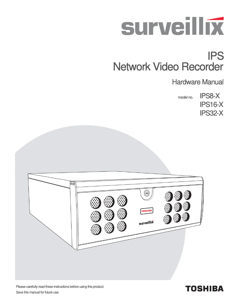 Page 1 de la notice Manuel utilisateur Toshiba IPS16-1T