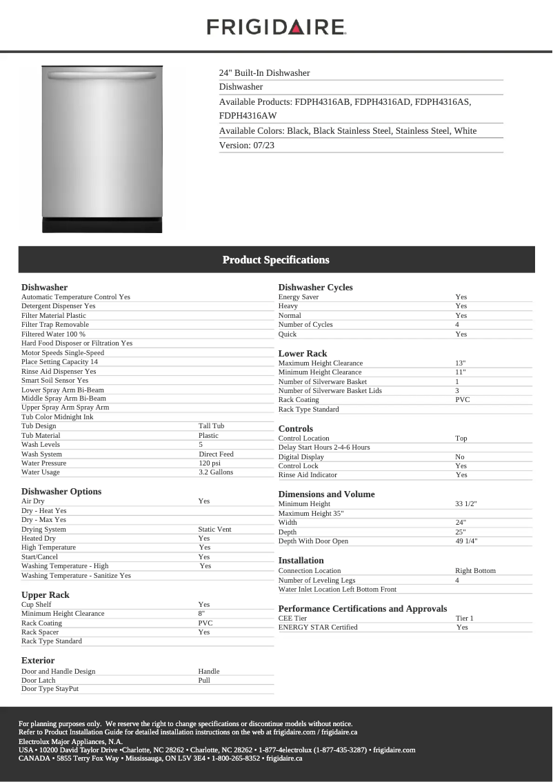 Image de la première page du manuel de l'appareil FDPH4316AD