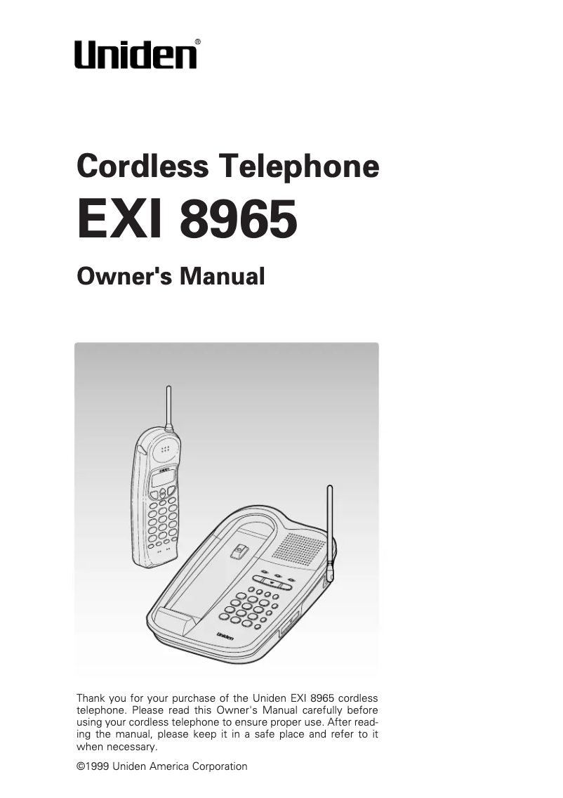 Página 1 del manual Manual de usuario Uniden EXI 8965