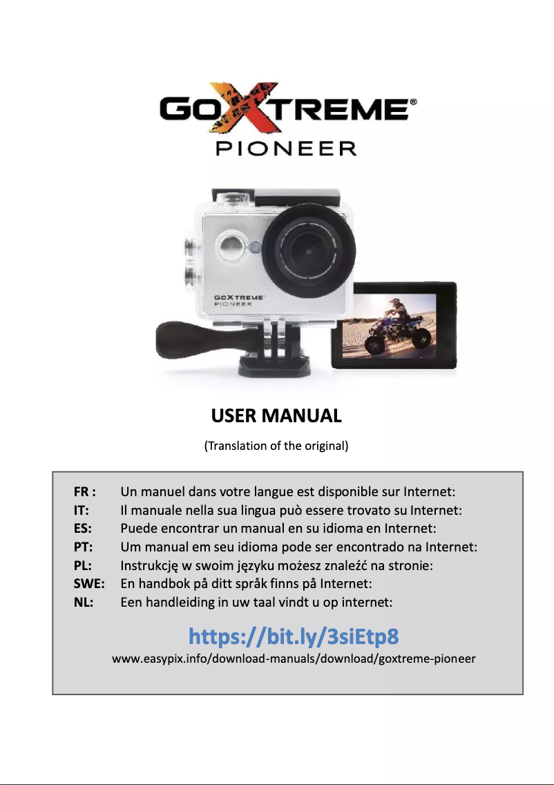 Page n°1 - Manuel utilisateur Easypix GoXtreme Pioneer