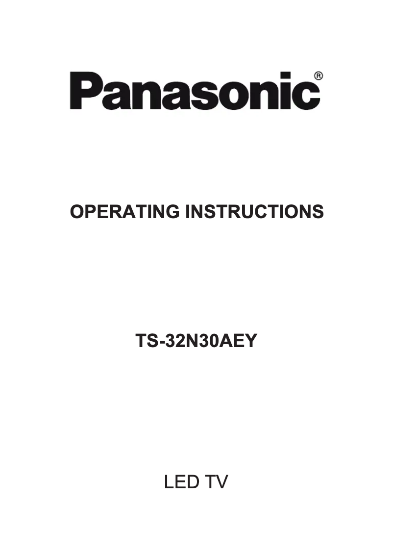 Page n°1 - Manuel utilisateur Panasonic TS-32N30AEY