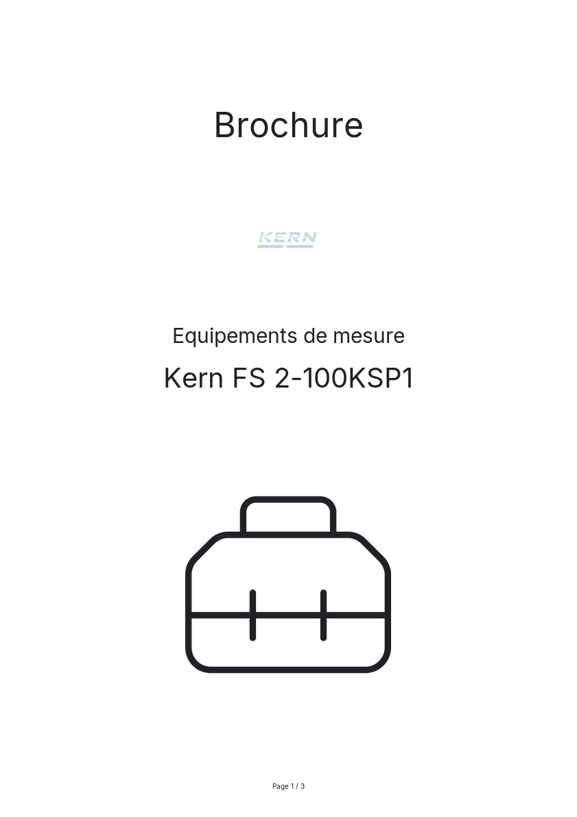 Page n°1 - Brochure Kern FS 2-100KSP1