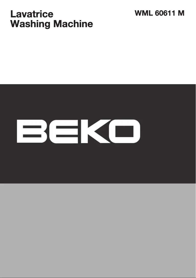Page n°1 - Manuel utilisateur Beko WML 60611 M