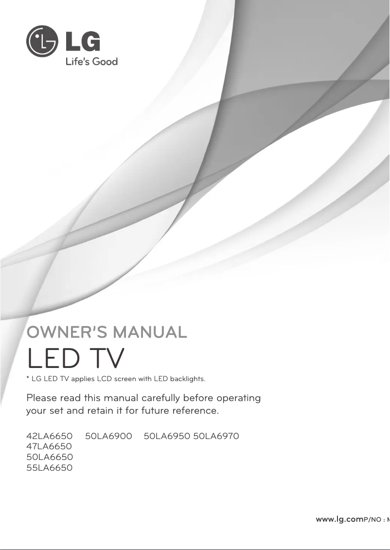 Image de la première page du manuel de l'appareil 50LA6650