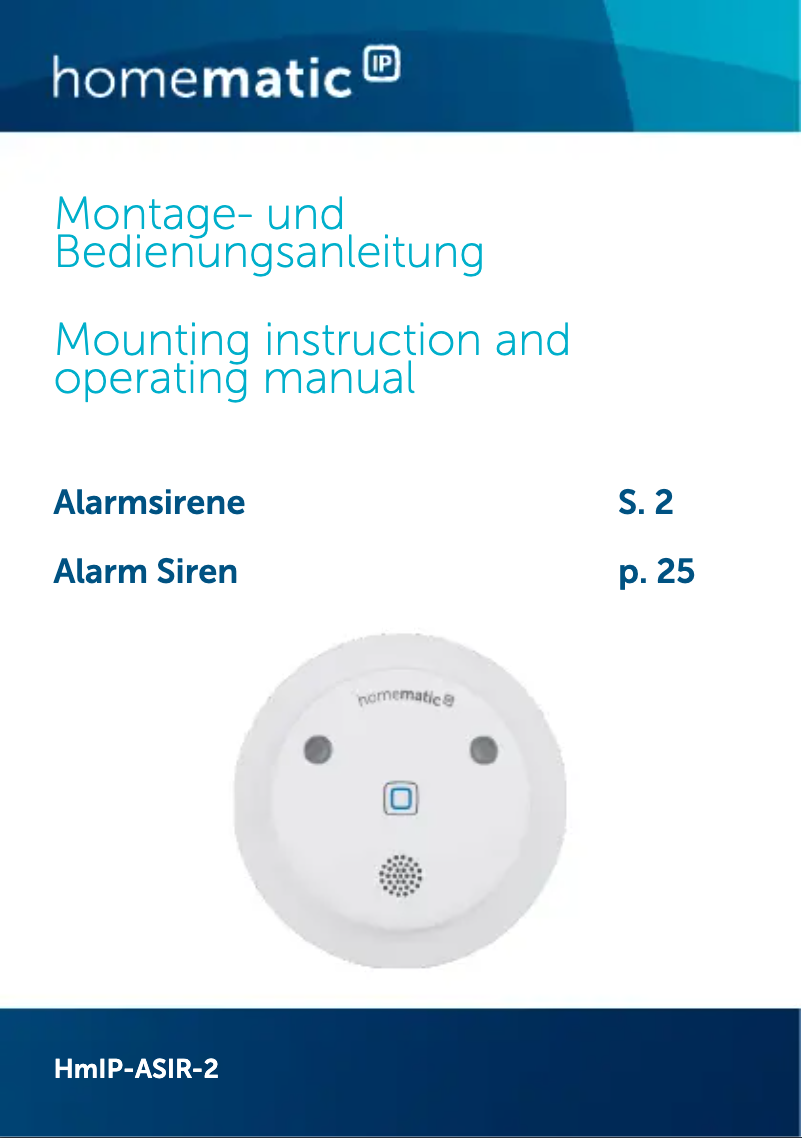 Página 1 del manual Manual de usuario Homematic IP HmIP-ASIR-2