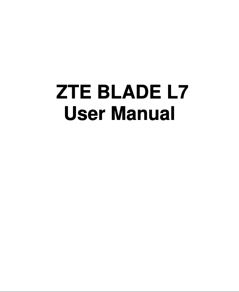 Page 1 de la notice Manuel utilisateur ZTE Blade L7