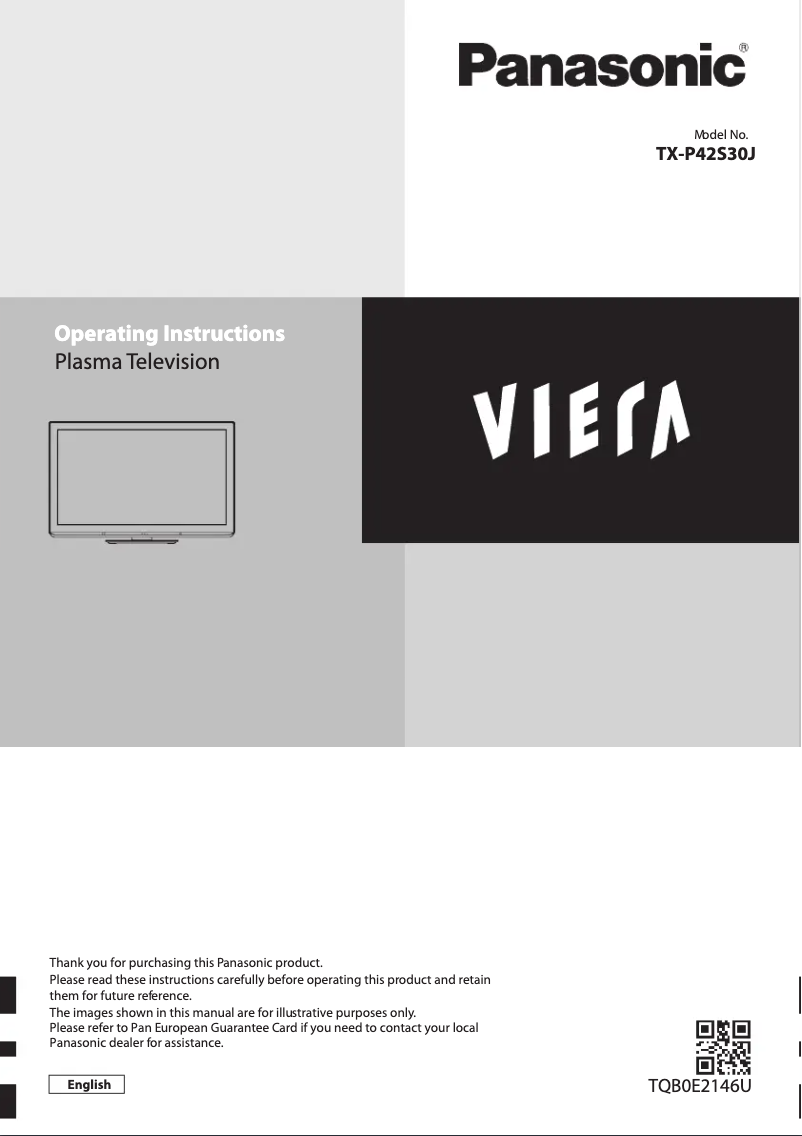 Page 1 de la notice Manuel utilisateur Panasonic Viera TX-P42S30J