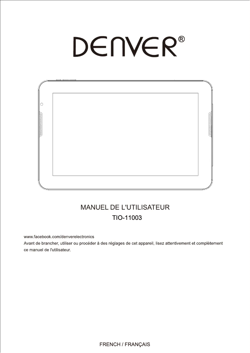 Page 1 de la notice Manuel utilisateur Denver TIO-11003