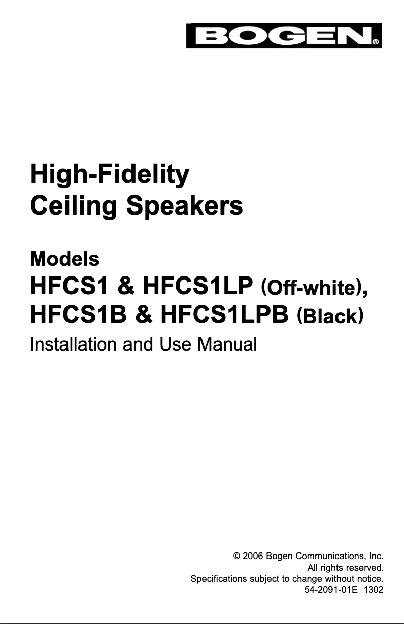 Image de la première page du manuel de l'appareil HFCS1LP