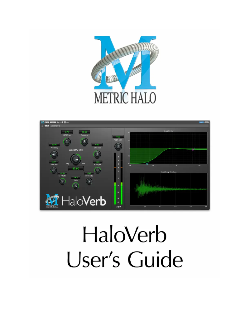 Page 1 de la notice Manuel utilisateur Metric Halo HaloVerb